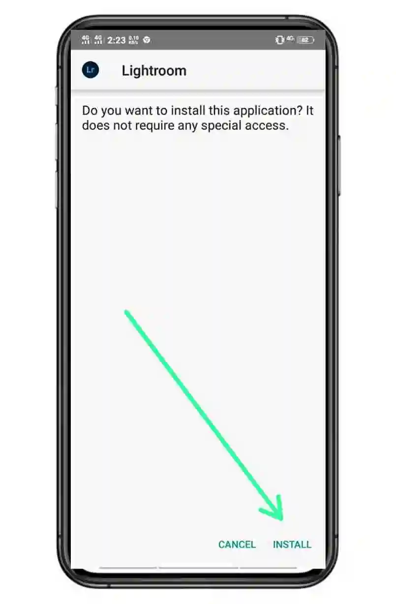 Click on install button to install Lightroom MOD APK 