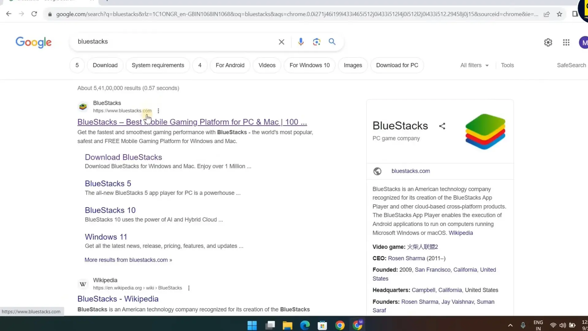Steps to Download BlueStacks Go to browser and search BlueStacks